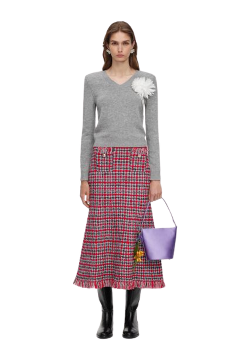 Grey Wool Flower Jumper