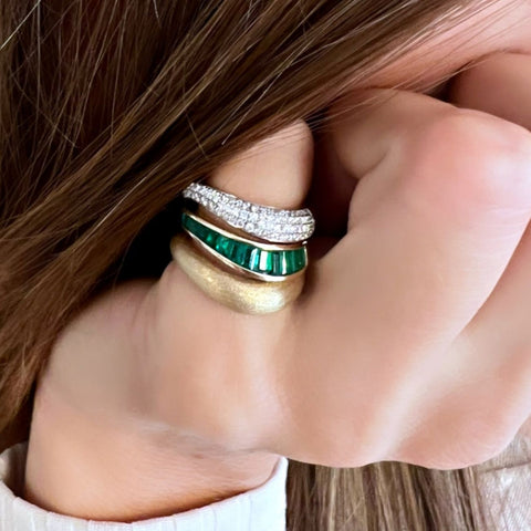 Waves Baguette Ring