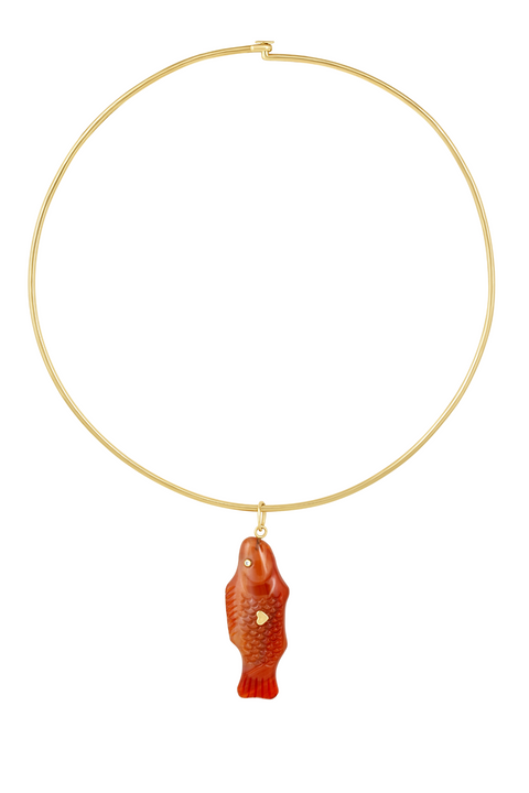 Carnelian Agate "Swedish Fish" Pendant
