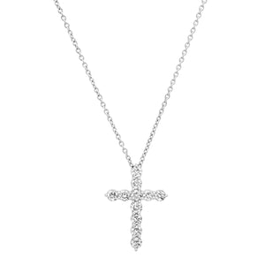 White gold and diamond large cross necklace.