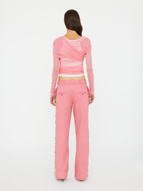 Wrapped Tulle L/S Tank