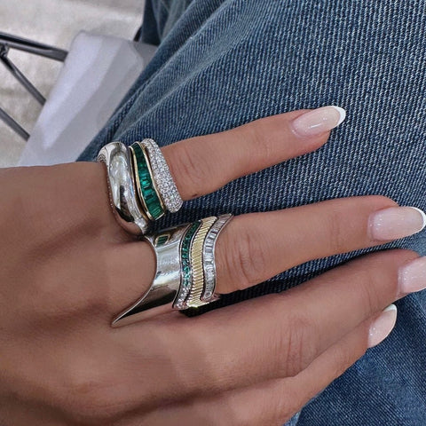 Waves Baguette Ring