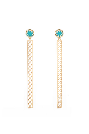 Turquoise Starburst Studs With Long Bars