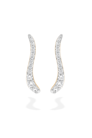 Pair of diamond earrings on a white background