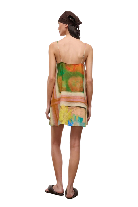 Laura Linen Mini Dress Superbloom Scarf