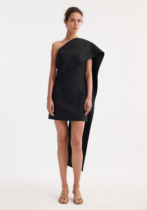 Short Sculptural Sash Dress