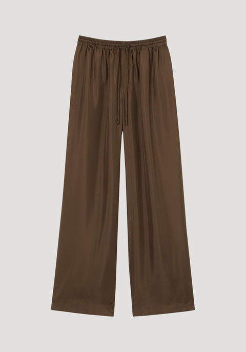 Wide Leg Silk Trousers