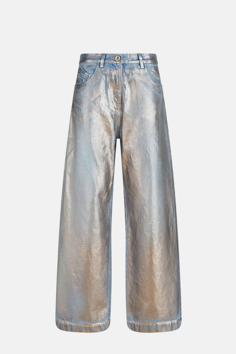 Long Metallic Denim