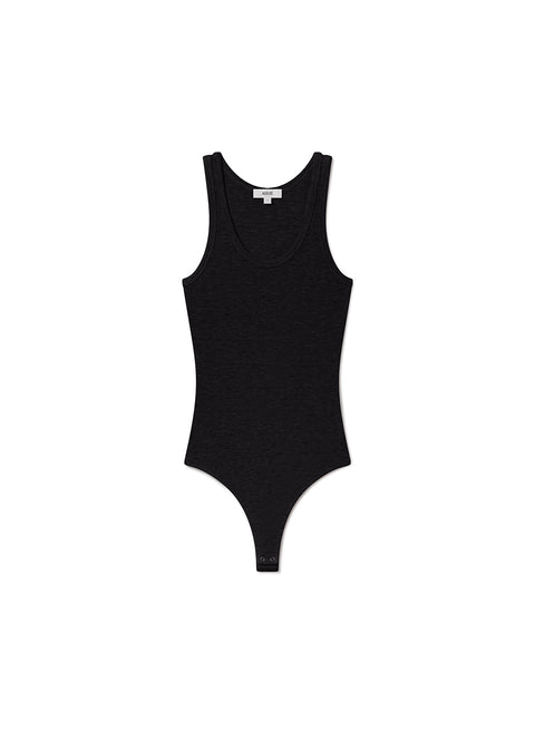 Flat lay of black bodysuit