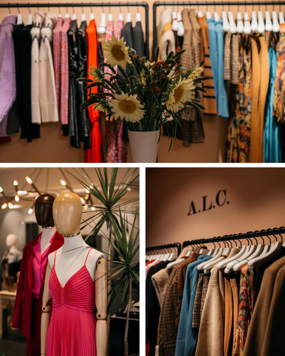 Photo collage of A.L.C. Pop Up Shop