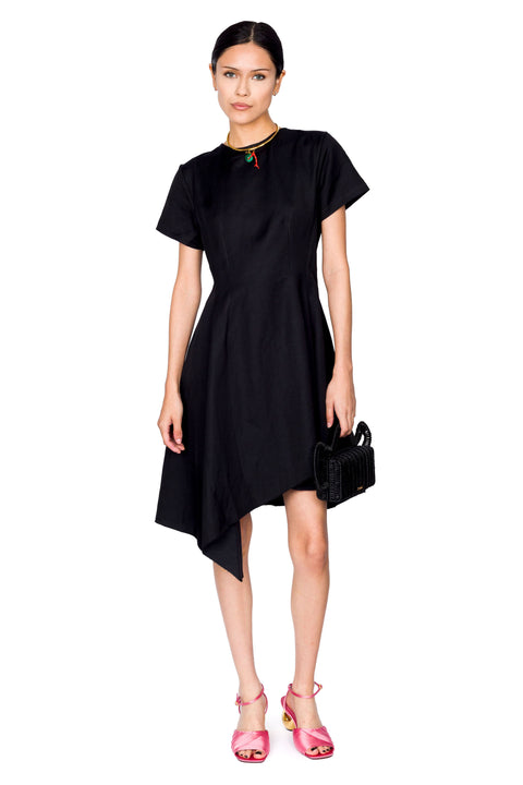 Linen Satin Structured T-Shirt Dress Style