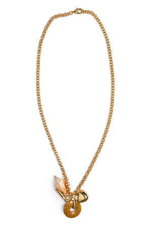 Golden Chain With Shell, Gold Donut, And Golden Shell