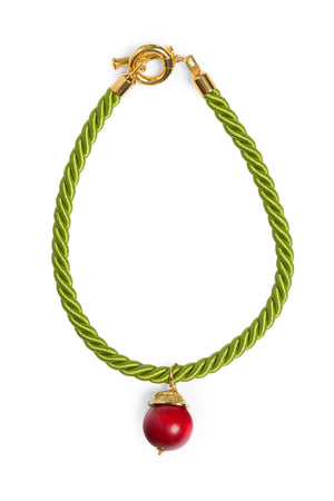 Cord Necklace With Brown Balland Closure With Barre