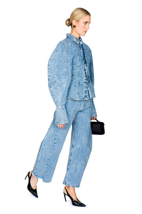 Acid Wash Denim Side Insert Jeans