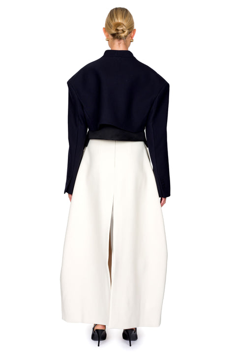 Oversized Cropped Jacket With Vest Insert