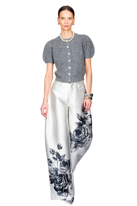 Flower Printed Boyfriend Pants