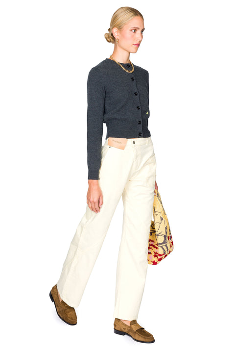 Contrast Embroidery Cardigan