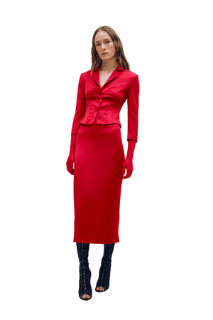 Iness Belted Pencil Skirt