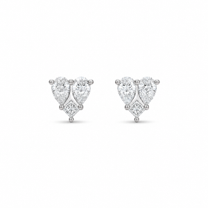 Le Cercle Illusion Diamond Heart Stud Earrings