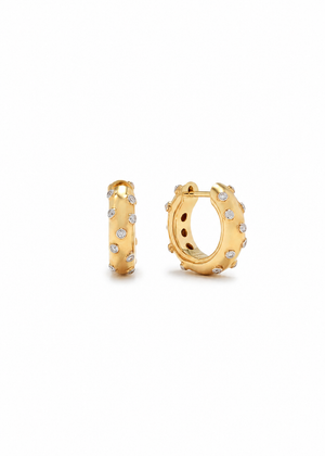 Plumetis Diamond Hoop Earrings