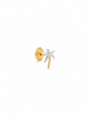 Palm Tree Diamond Stud Earring