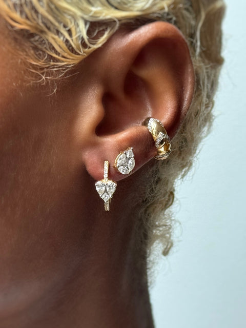 Le Cercle Illusion Heart Shaped Hoop Earrings