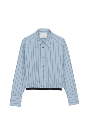 Light blue pinstripe shirt on a white background