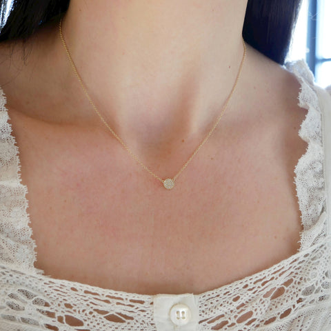Diamond Mini Disc Necklace