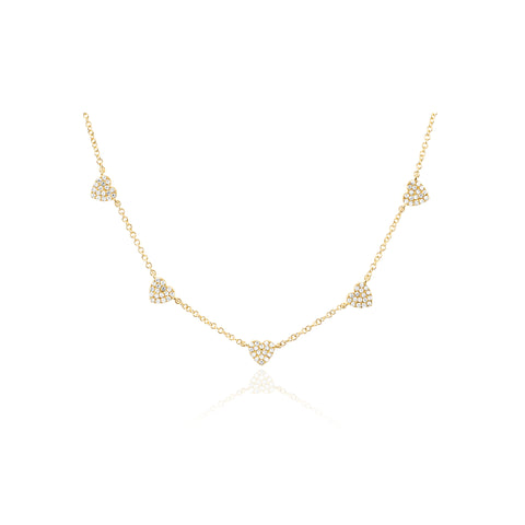 5 Mini Diamond Heart Necklace