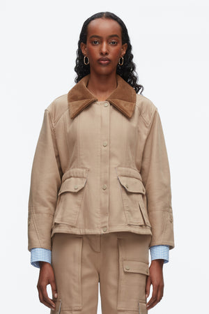 Cropped Flounce Combo Jacket