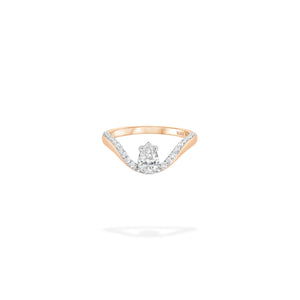 Halo Ring Half Pave With Floating Pear Stone