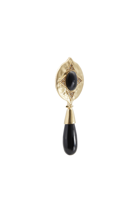 The Hathor Teardrop Earrings Onyx