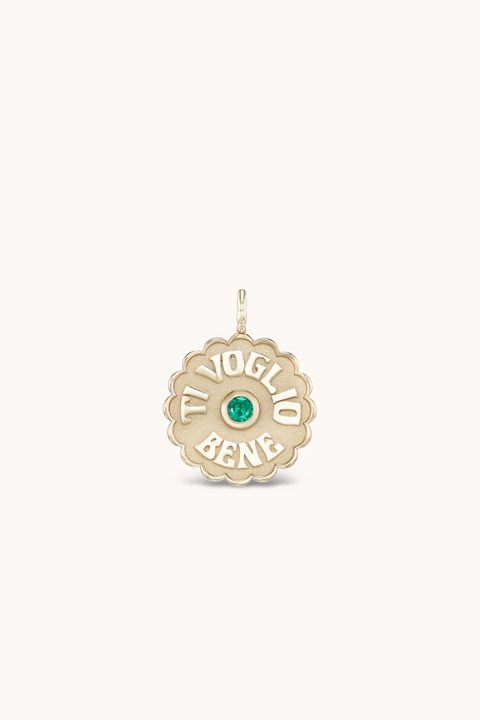 Small Ti Voglio Bene Emerald Charm