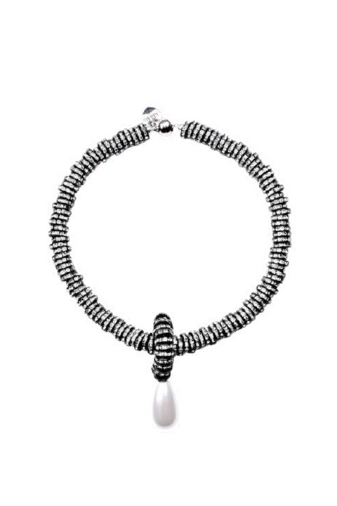 Pearl Drop Necklace Noir