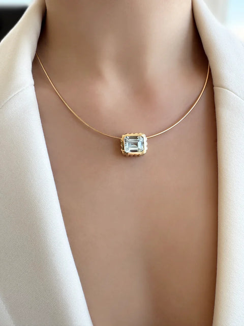 Aquamarine Omega Necklace