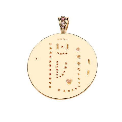 Jumbo LOVE Embellished Pendant Stone Classic Rolo Chain