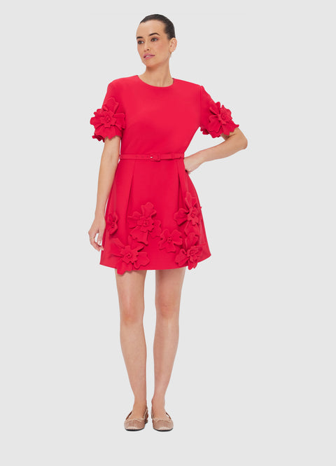 Aurelie Floral Applique Mini Dress