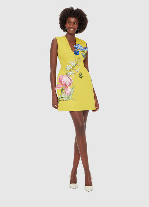 Bree V Neck Embroidery Mini Dress