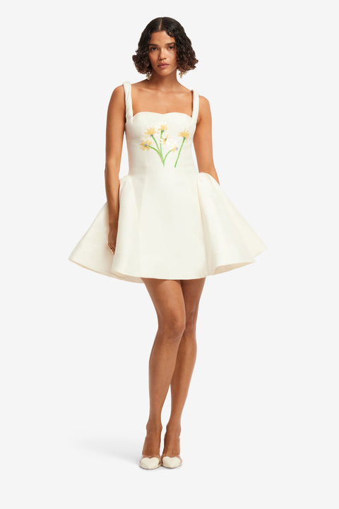 Ariel Embellished Wool Mini Dress