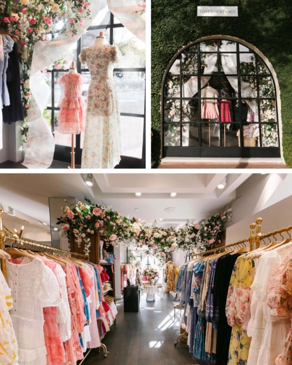 Love Shack Fancy Pop Up Shop photo collage