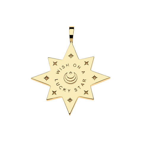 LUCKY Wish On A Star Embellished Pendant Classic Rolo Chain