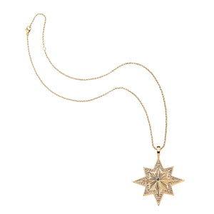LUCKY Wish On A Star Embellished Pendant Classic Rolo Chain