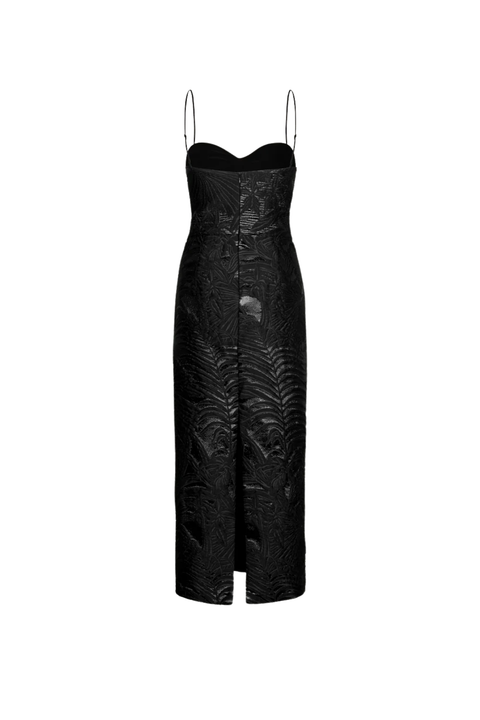 Lurex Black Powerful Stitches Maxi Dress