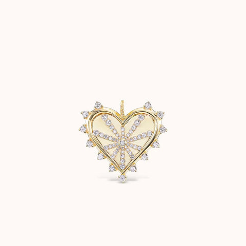 Small Pave Spiked Heart Charm