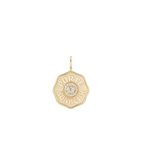 Mini PB Charm Diamond Halo White Diamond 14K