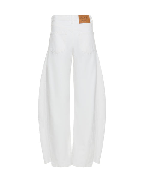 White Denim Jeans With Side Inserts