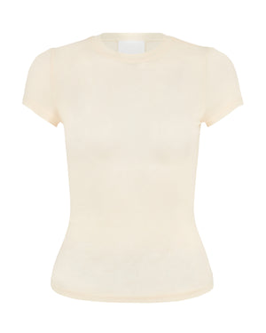 Beige t-shirt on a white background