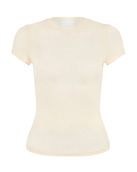 Beige t-shirt on a white background