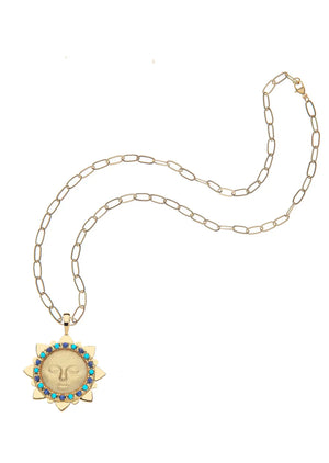 STRONG Shine Your Light Pendant In Lapis And Turquoise