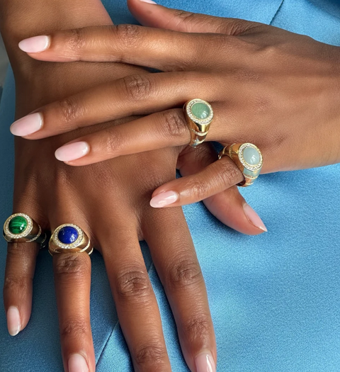 Eclipse Aquamarine & Diamond Pinky Ring
